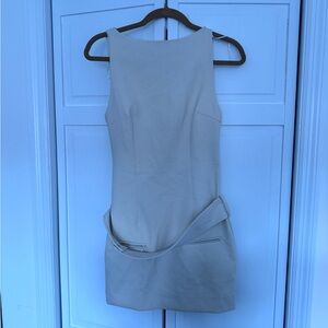 Zara Ecru Belted Mini Dress